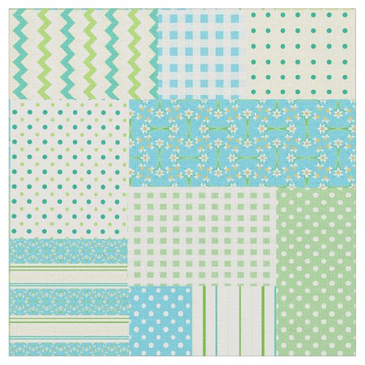 Spring Sunshine Imitate Patchwork Muster Fabric Stoff (Nahaufnahme)