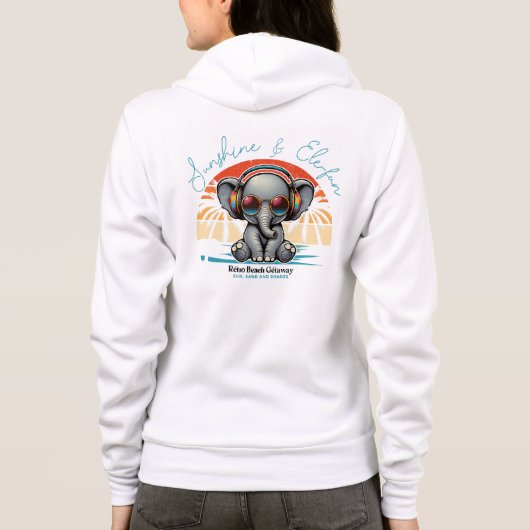 Spring Sunshine und Ele-fun Retro Beach Abenteuer Hoodie (Rückseite)
