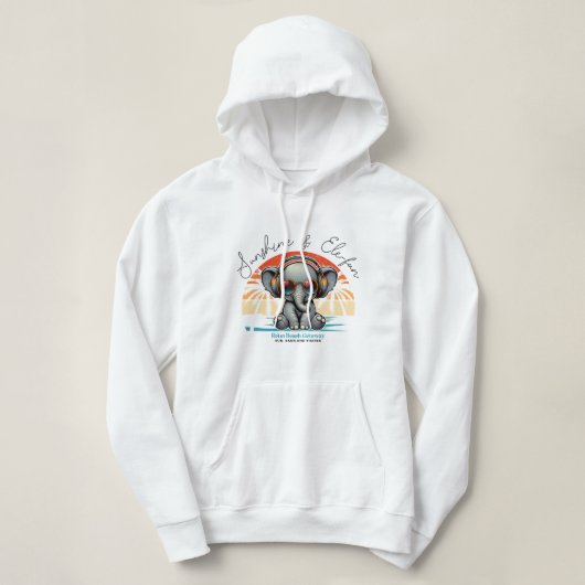 Spring Sunshine und Ele-fun Retro Beach Abenteuer Hoodie (Design vorne)