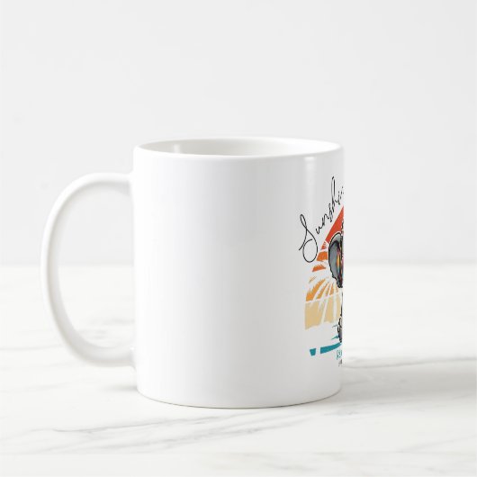 Spring Sunshine und Ele-fun Retro Beach Abenteuer Kaffeetasse (Links)