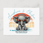 Spring Sunshine und Ele-fun Retro Beach Abenteuer Postkarte (Vorderseite)