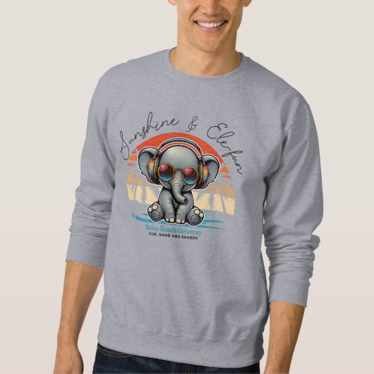 Spring Sunshine und Ele-fun Retro Beach Abenteuer Sweatshirt (Vorderseite)