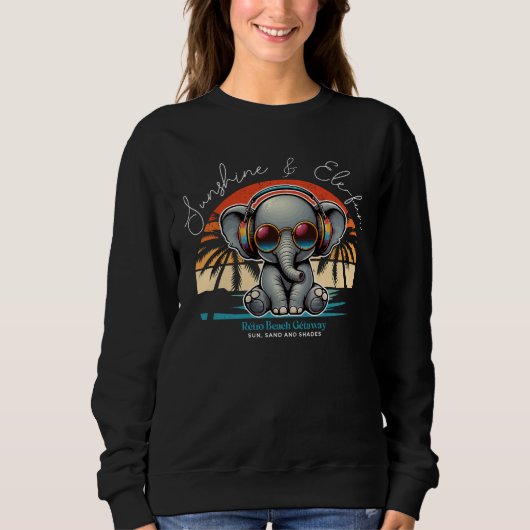Spring Sunshine und Ele-fun Retro Beach Abenteuer Sweatshirt (Vorderseite)