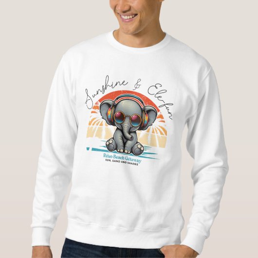 Spring Sunshine und Ele-fun Retro Beach Abenteuer Sweatshirt (Vorderseite)