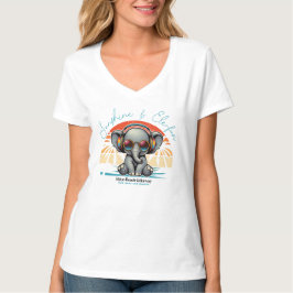 Spring Sunshine und Ele-fun Retro Beach Abenteuer T-Shirt