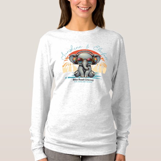 Spring Sunshine und Ele-fun Retro Beach Abenteuer T-Shirt (Vorderseite)