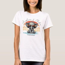 Spring Sunshine und Ele-fun Retro Beach Abenteuer T-Shirt
