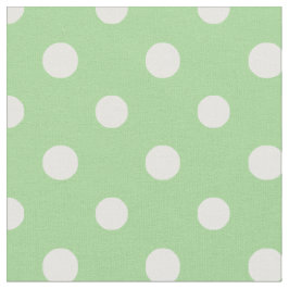 Spring Sunshine White auf Green Polka Dots Fabric Stoff