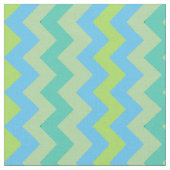 Spring Sunshine Zickzack Muster Blau Grün Gelb Stoff (Nahaufnahme)