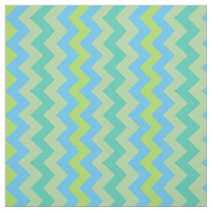 Spring Sunshine Zickzack Muster Blau Grün Gelb Stoff