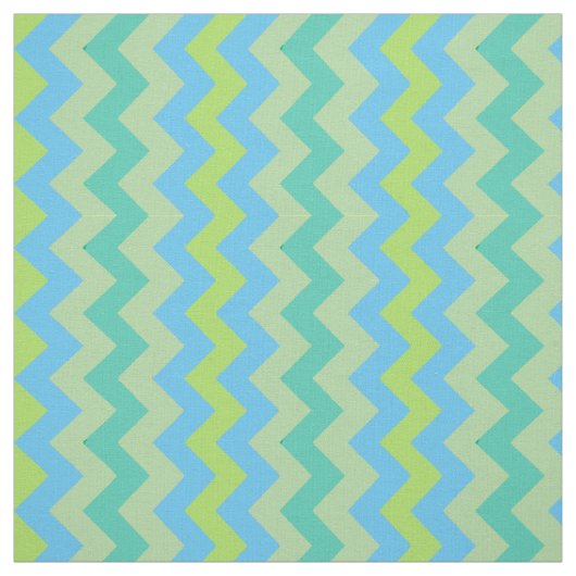 Spring Sunshine Zickzack Muster Blau Grün Gelb Stoff (Muster)