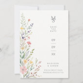 Spring Sweet Wildflowers Branches Wedding Pink Save The Date (Vorderseite)