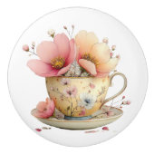 Spring Tea Cup of Tulips Keramikknauf (Vorderseite)