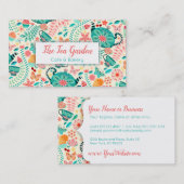 Spring Tea Garden Business Card Visitenkarte (Vorne/Hinten)