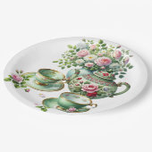 Spring Tea Party Pappteller (Schrägansicht)