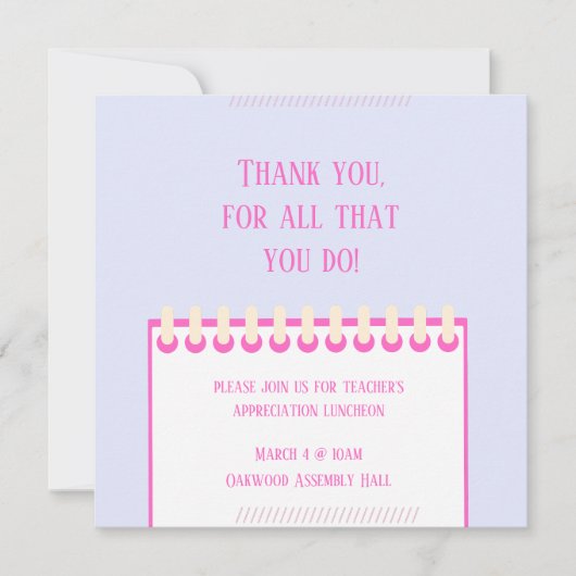 Spring Teacher Wertschätzung Dankeschön Card (Vorderseite)