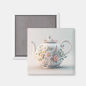 Spring Teapot Magnet (Vorderseite/Rückseite)