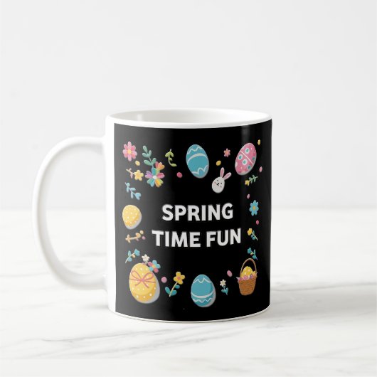 Spring Time Fun Flowers and Easter Eggs Coffee Mug Kaffeetasse (Links)