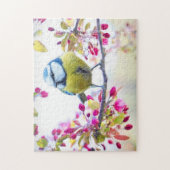 Spring Tit Bird Spring Blue Nature Branch Jigsaw P Puzzle (Vertikal)