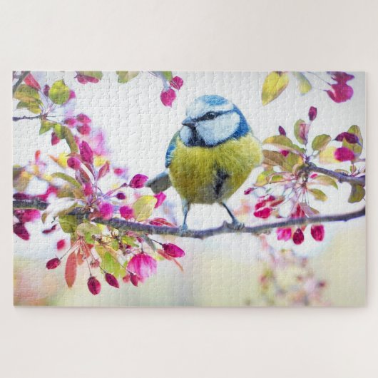 Spring Tit Bird Spring Blue Nature Branch Puzzle (Horizontal)
