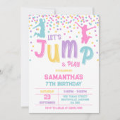 Spring Trampolin Sprünge Party Kinder Geburtstag Einladung (Vorderseite)