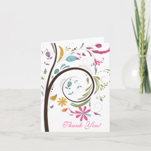 Spring Tree Brautparty Vielen Dank Note Card Dankeskarte