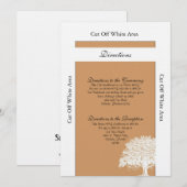 Spring Tree Brown/White Wedding Directions Card Einladung (Vorne/Hinten)