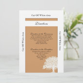 Spring Tree Brown/White Wedding Directions Card Einladung (Stehend Vorderseite)