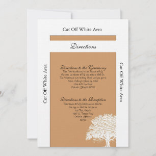 Spring Tree Brown/White Wedding Directions Card Einladung