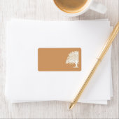 Spring Tree Brown/White Wedding Mailadresse Adressaufkleber (Insitu)
