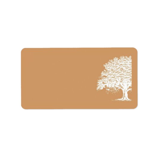 Spring Tree Brown/White Wedding Mailadresse Adressaufkleber (Vorne)
