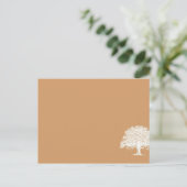 Spring Tree Brown/White Wedding Platzkarte Postkarte (Stehend Vorderseite)