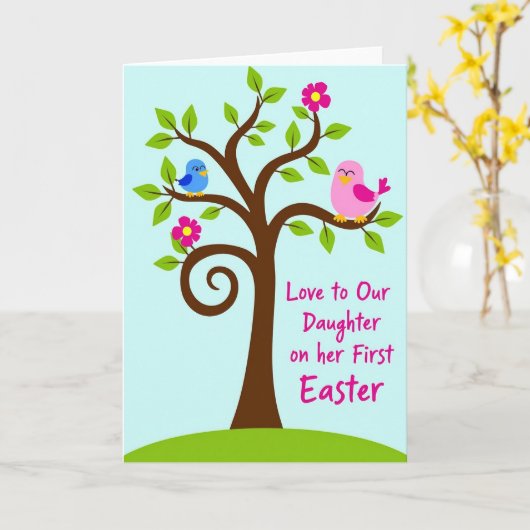 Spring Tree Daughter Easter Card Karte (Gelbe Blume)