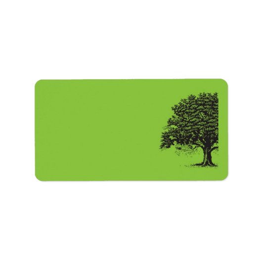 Spring Tree Green/Black Wedding Mailing-Adresse Adressaufkleber (Vorne)