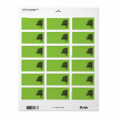 Spring Tree Green/Black Wedding Mailing-Adresse Adressaufkleber (Vorne)