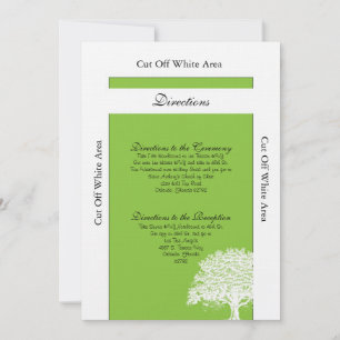 Spring Tree Green/White Wedding Directions Card Einladung