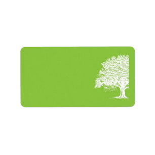 Spring Tree Green/White Wedding Mailing-Adresse Adressaufkleber