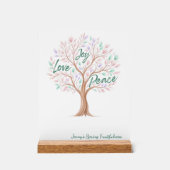 Spring Tree with Scripture – Personalized Easter Acrylschild (Vorderseite)