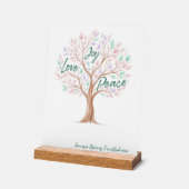Spring Tree with Scripture – Personalized Easter Acrylschild (Winkel)