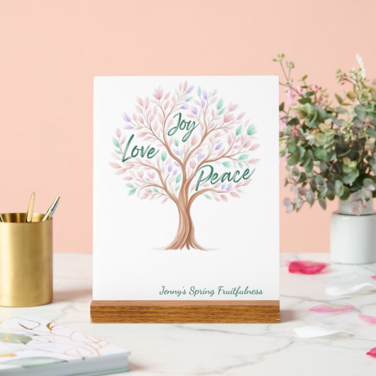 Spring Tree with Scripture – Personalized Easter Acrylschild (Hochzeit)