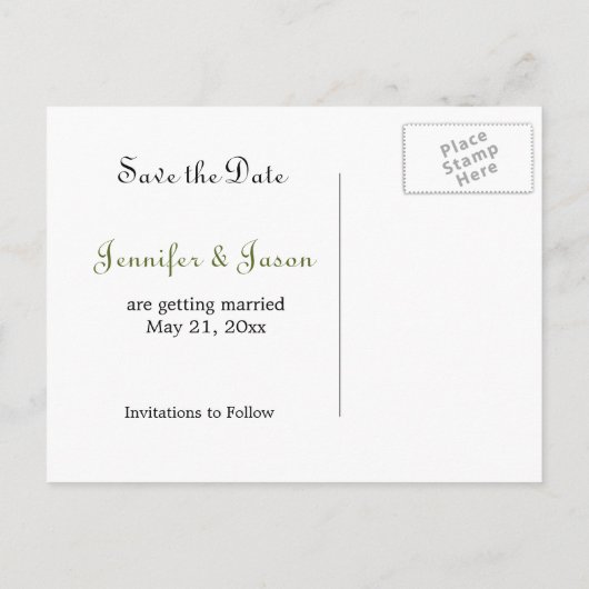 Spring Trees 2 - Save the Date Postkarte (Rückseite)