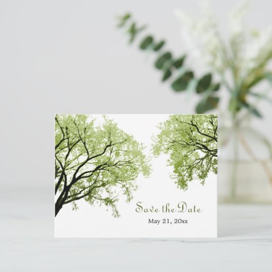 Spring Trees 2 - Save the Date Postkarte (Stehend Vorderseite)