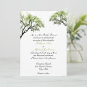 Spring Trees Hochzeitseinladung Einladung (Stehend Vorderseite)