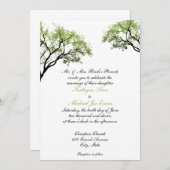 Spring Trees Hochzeitseinladung Einladung (Vorne/Hinten)