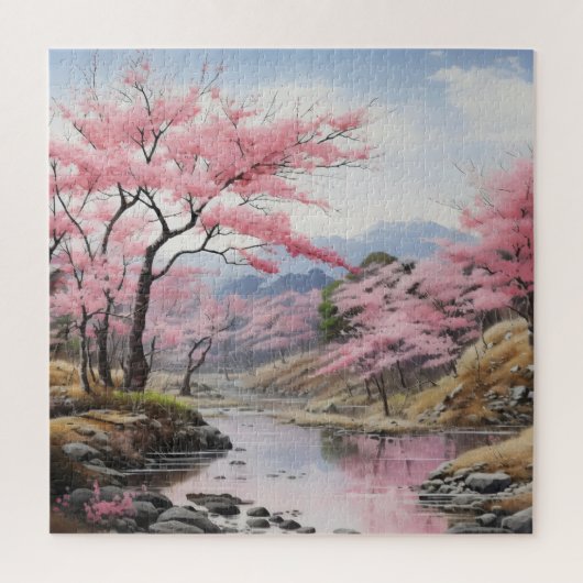 Spring Trees River Landscape Puzzle (Vertikal)