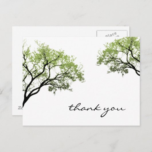 Spring Trees Silhouette Postcard Postkarte (Vorne/Hinten)