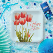 Spring tuliert Big Floral Design Pappteller (Party)