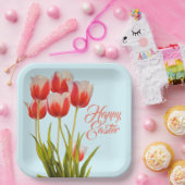 Spring tuliert Big Floral Design Pappteller (Party)