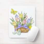Spring Tulip Basket Mousepad (Mit Mouse)