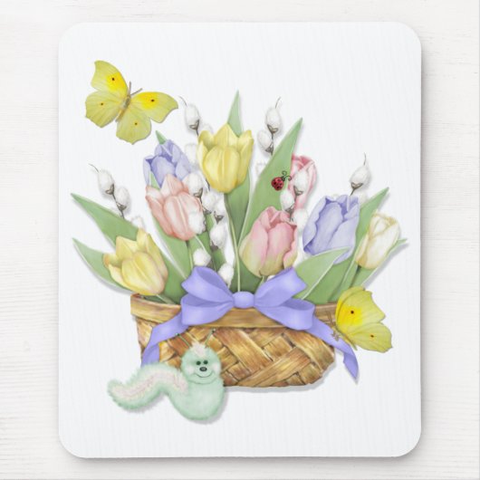 Spring Tulip Basket Mousepad (Vorne)